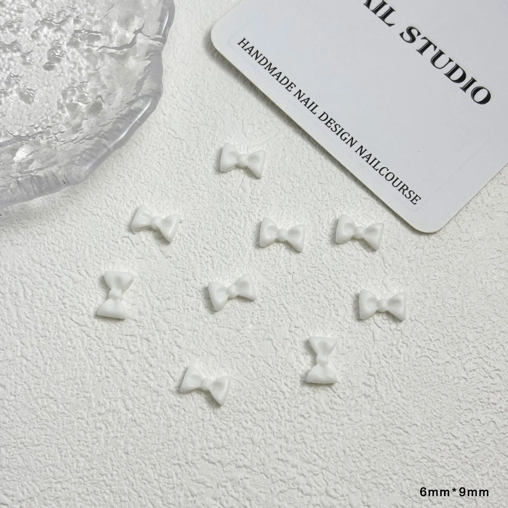 20pc Exqusitive Bows Nail Resin Charms Mini Bow Nail Art Accessories Bow Black White Rice White Bow Tie Nails Decoration Diamond