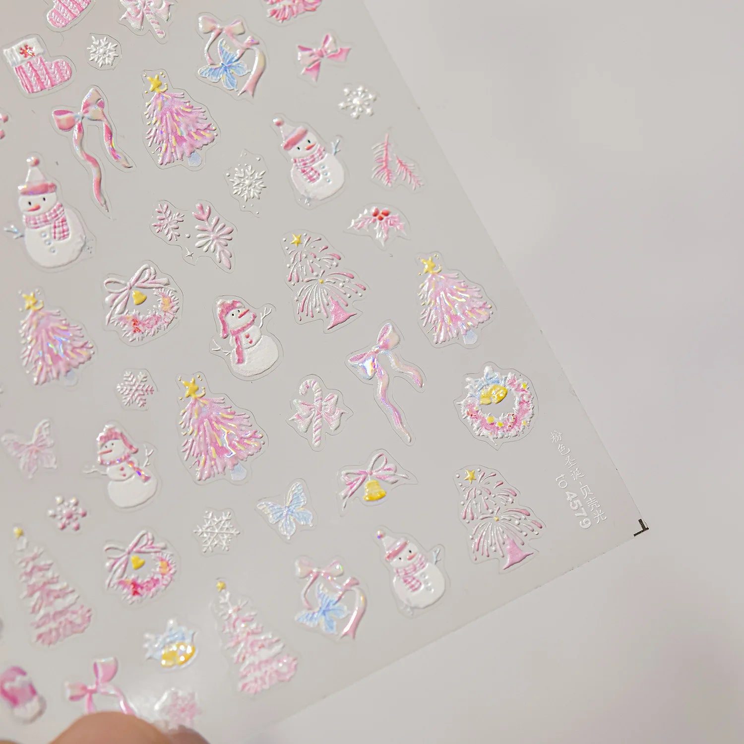 Cute Mini Snowman Nail Art Decorations Decals Stickers Merry Christmas Snowflake Bows Pattern Nails 3D Decorations Stickers DIY