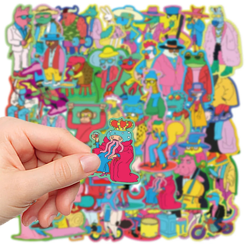 50/100PCS Cartoon Cute Graffiti Animal Colorful Stickers Luggage Handbooks Skateboard Decor Stickers
