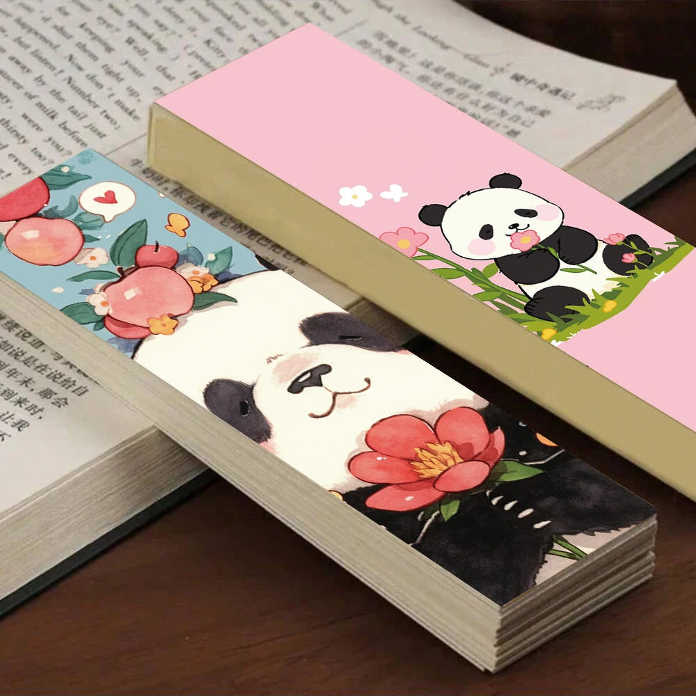 30PCS Cute Panda Bookmark Reading Books Suitcase Annotated DIY Phone Stationary Pages Supplies Cards Cartoon Marking Bookmarks ﻿