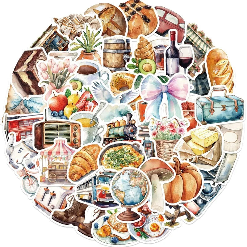 10/30/50PCS Cute Bread Life PVC Sticker Aesthetic Children's Decoration Scrapbooking Korean Stationery School Supplies for Kids