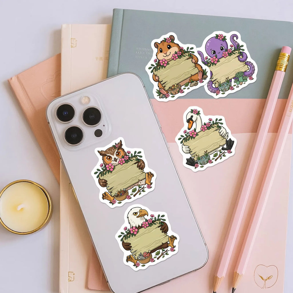 50/100Pcs HD Watercolor Forest Animal Stickers Thick Waterproof for Phone Thermos Skate Diary Stationery Box File Holder Deals