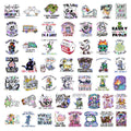 50/100PCS Holographic Funny Animal Quote Stickers, Student Stationery Notebook English Sarcasm Doodle Waterproof Decor Stickers