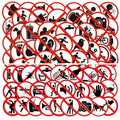 120PCS Funny No Sign Stickers Luggage Notebook Guitar Skateboard Waterproof PVC Stationery Stickers for Children Teens Adults