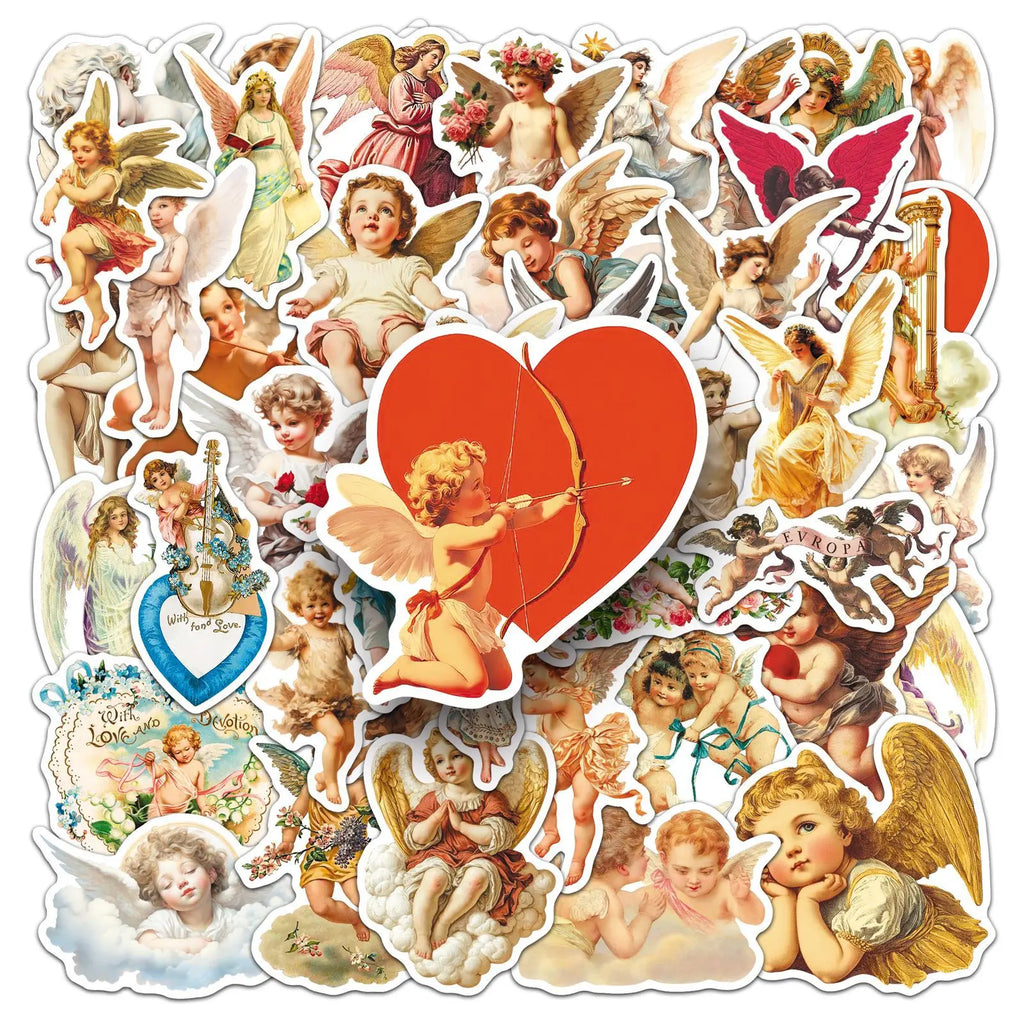 50-Pack Retro Cupid Nordic Angel Graffiti Stickers for DIY Decoration on Mobile Phones Guitars Headsets Luggage Notebooks