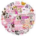 50PCS Pink Funny Stickers Creative Fun Stickers DIY Phone Cases Luggage Tablets Water Cups Fun Toy Stickers