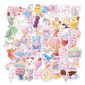 10/30/56PCS Abstract Lines Cat PVC Sticky Sticker Stationery DIY Children's Laptop Luggage Skateboard Decoration Scrapbooking
