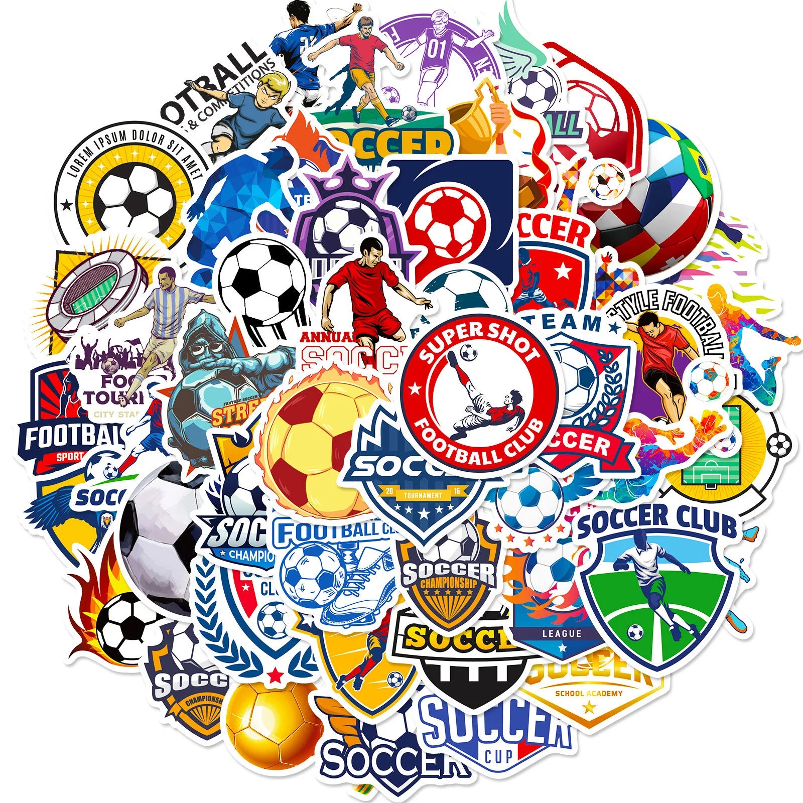 50PCS British Football Stickers, Kids School Supplies Laptop Phone Case Gift Box Decor Soccer Fan Decorative Art Stickers