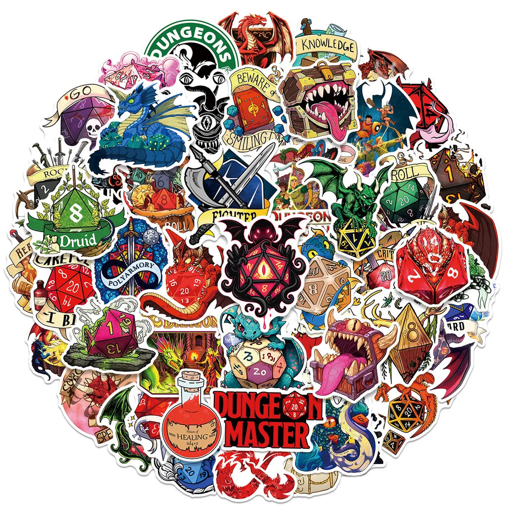 50-Pack Cartoon Dinosaur Stickers Students Luggage Water Bottles Notebooks Car Decoration Waterproof Decals