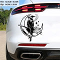 Witch Smoking Night Moon Car Stickers, For Laptop Water Bottle Car Truck Van SUV, Motorcycle Vehicle Window Wall Cup Decals, Aut