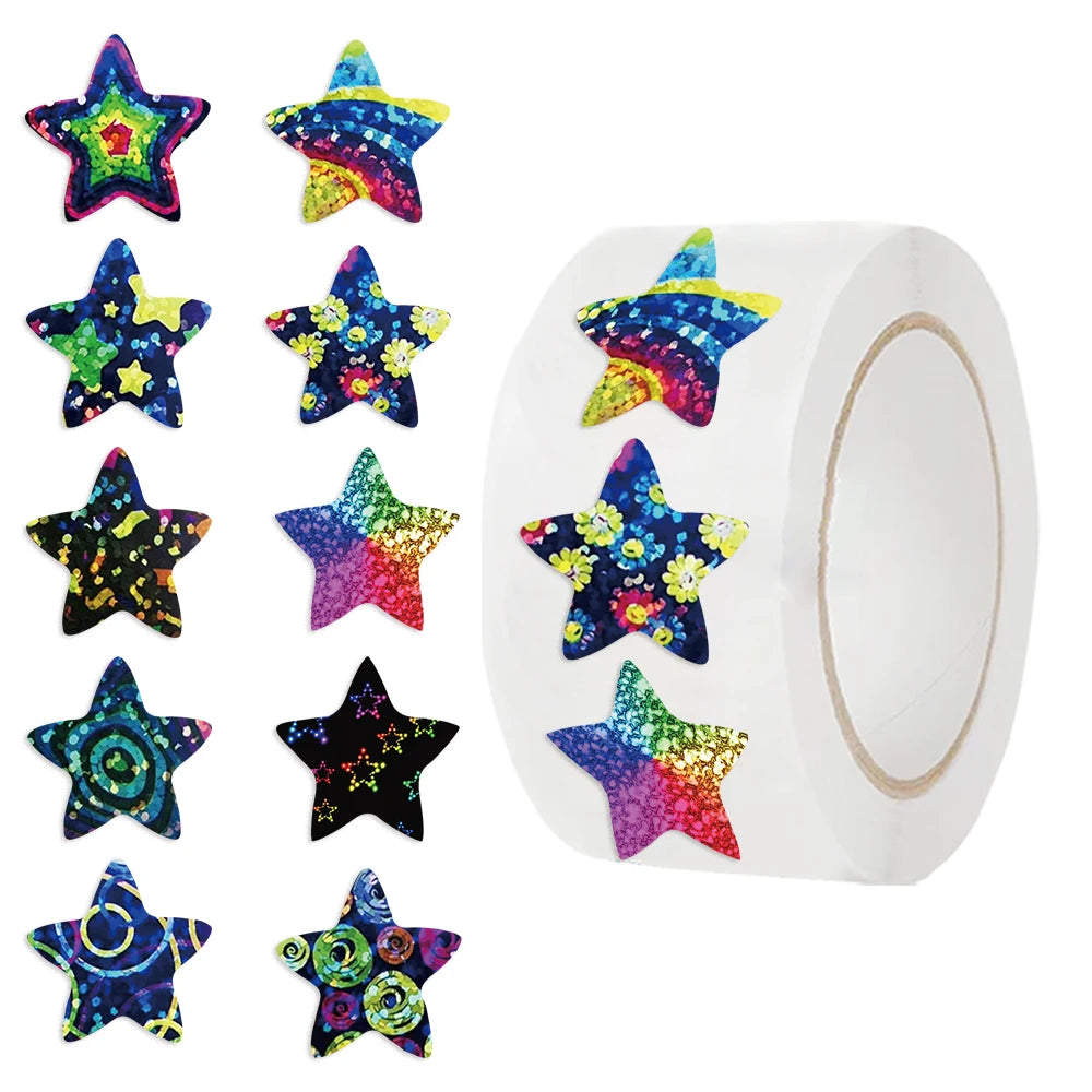 500Pcs/roll  cartoon Stars Stickers Love Shape Stickers Decorative Envelopes Sealing Stickers For Stationary