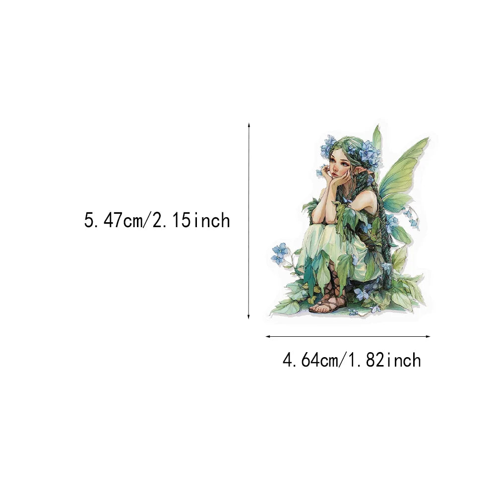 50PCS Transparent Forest Theme Green Series Decorative Graffiti Stickers DIY Phone Case Laptop Tablet Toy Stickers
