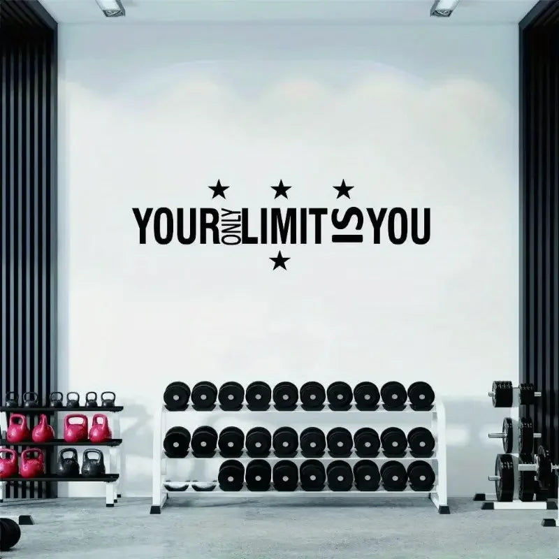 Breakthrough Self Wall Decal - "Your Only Limit is You" Motivational Quote Sticker - Large 11"x36" Black & Inspirational PVC Rem