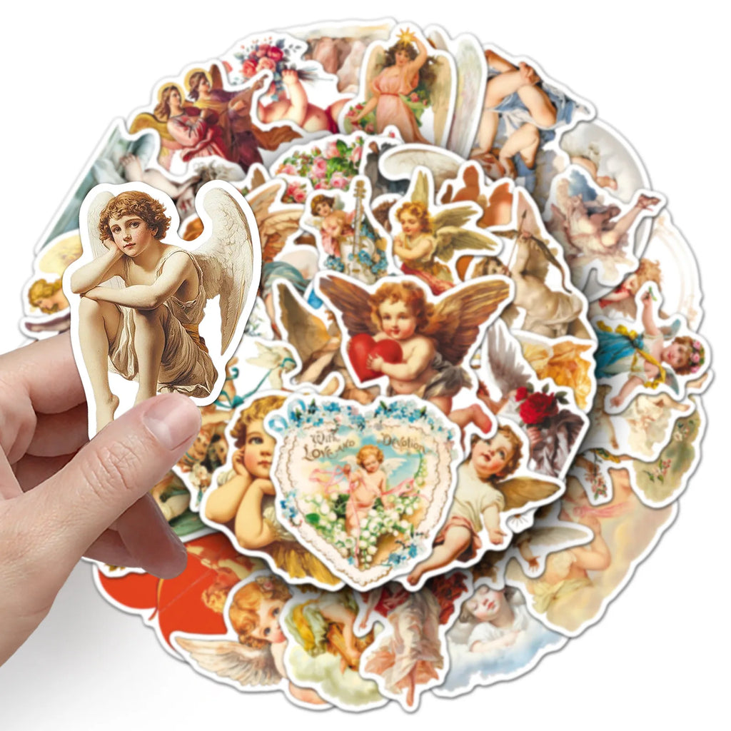 50-Pack Retro Cupid Nordic Angel Graffiti Stickers for DIY Decoration on Mobile Phones Guitars Headsets Luggage Notebooks