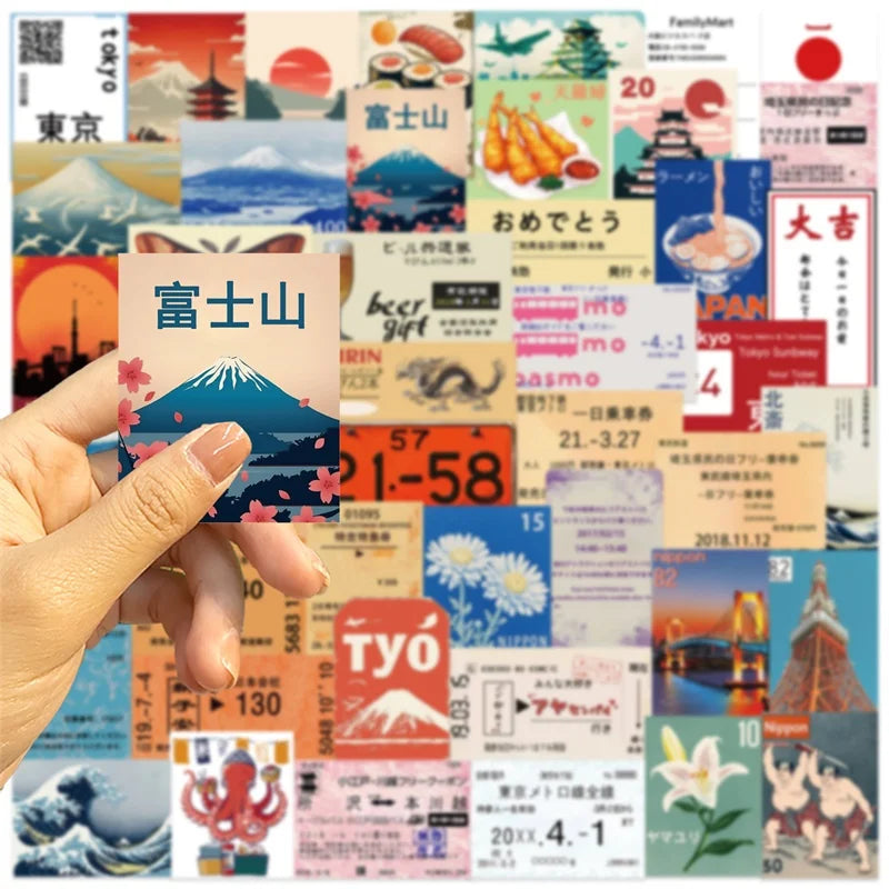 10/30/50PCS Cartoon Japan Spots PVC Sticky Sticker Aesthetic DIY Children's Decoration Scrapbooking School Supplies