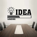 Creative Office Wall Stickers - Ideas Loading Decals with Cartoon Light Bulb Design, Removable Self-Adhesive Vinyl Decals for Gl