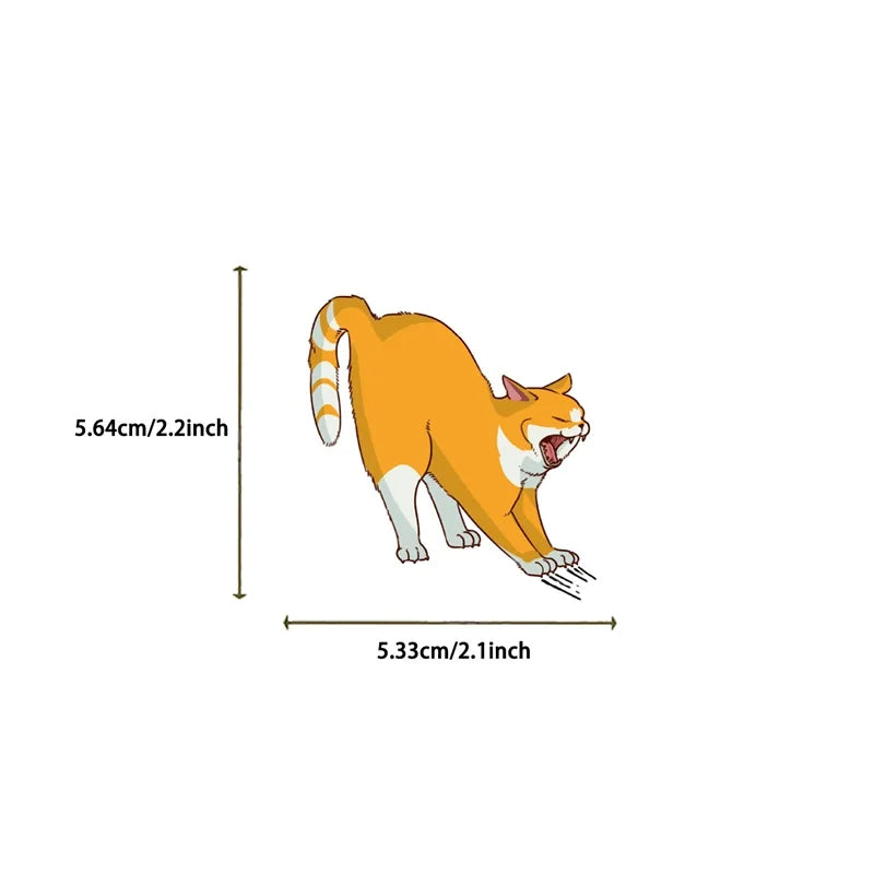 50PCS Cartoon Fierce Cat PET Sticky Sticker Aesthetic Tear Open DIY Decoration Scrapbooking Sketchbook Supplies for Kids