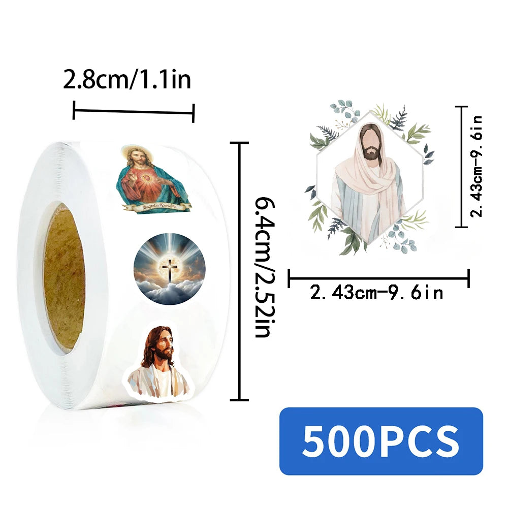 500PCS Jesus Scroll Sticker Beautiful Harajuku Skateboard Y2k Fashion Laptop Phone Cartoon Luggage Decoration Graffiti Stickers