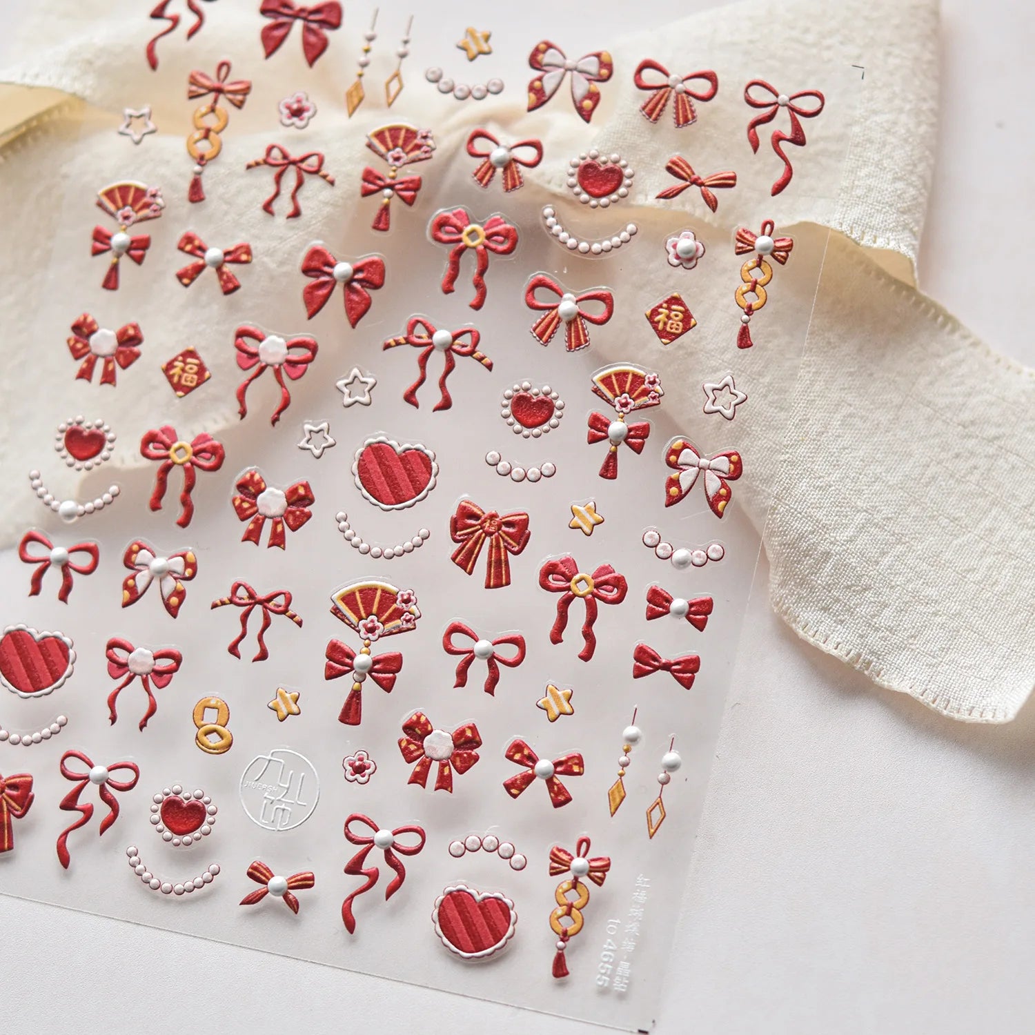 Wine Glass Bows Nail Charms Stickers Metal Nail Art Stickers 3D Exquisite Ribbon Nail Decoration Decals DIY Self Adhesive Decals