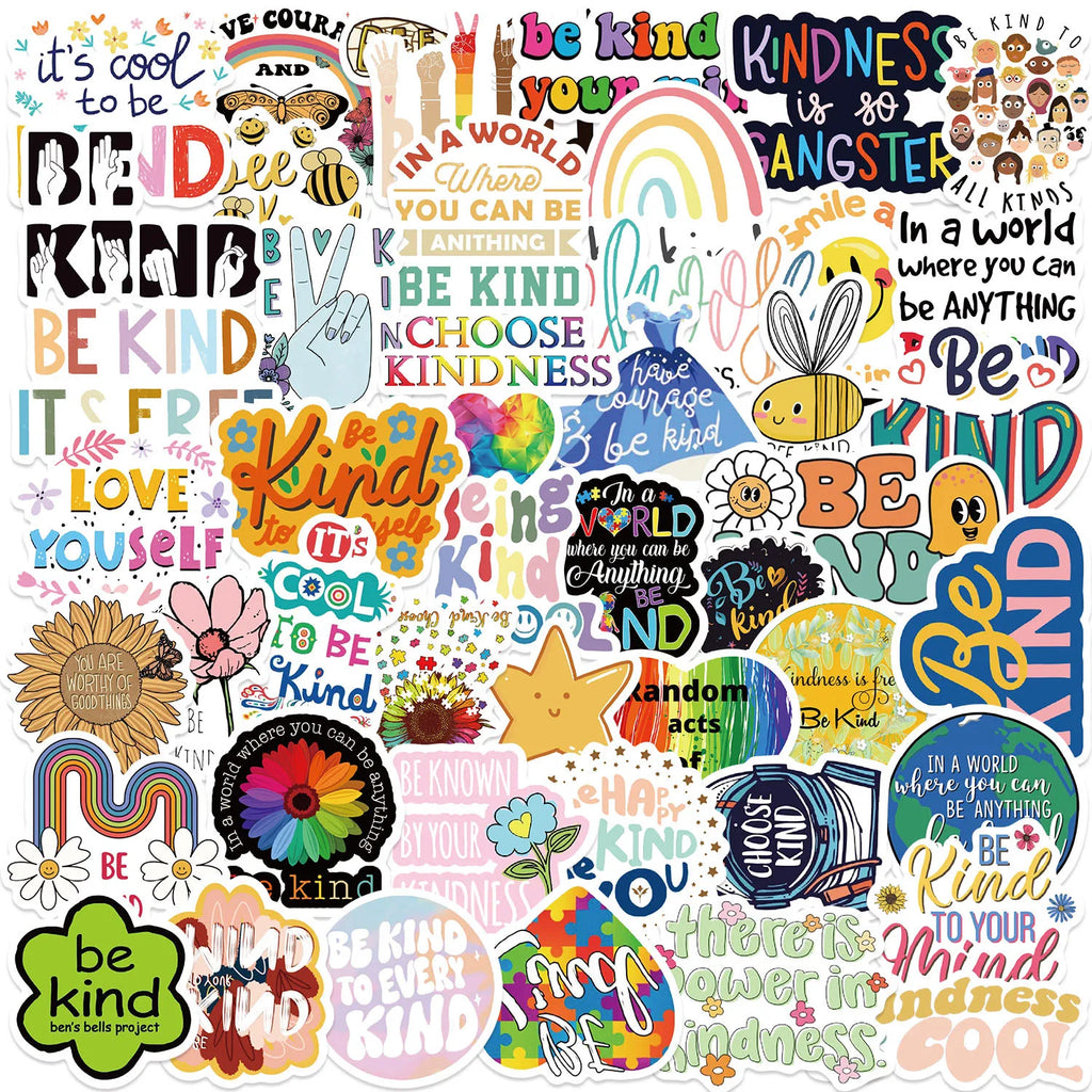 50/100PCS Friendly Psychology Be kind Graffiti Stickers Decorative Guitar Notebook Luggage DIY Waterproof Stickers
