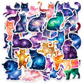 56/112 Pcs Colorful Dreamy Galaxy Cat Doodle Stickers Vivid High Quality for Cup Guitar Piano Stationery Box Decals