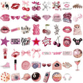 50/100PCS Cartoon Pink Downtown Girl Stickers Decorative Guitar Notebook Luggage DIY Waterproof Stationery Stickers