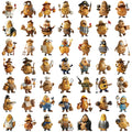 50PCS Transparent Potato Man Sticker Pack Waterproof Transparent PET Material Decor Guitar Notebook Stationary Stickers