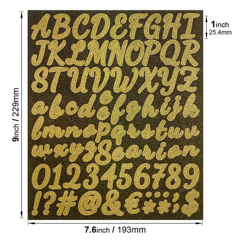 2PCS/PACK Letter Stickers Golden & Silver Digital Creative DIY Decoration Water Cup Stationery Notebook English Letter Stickers