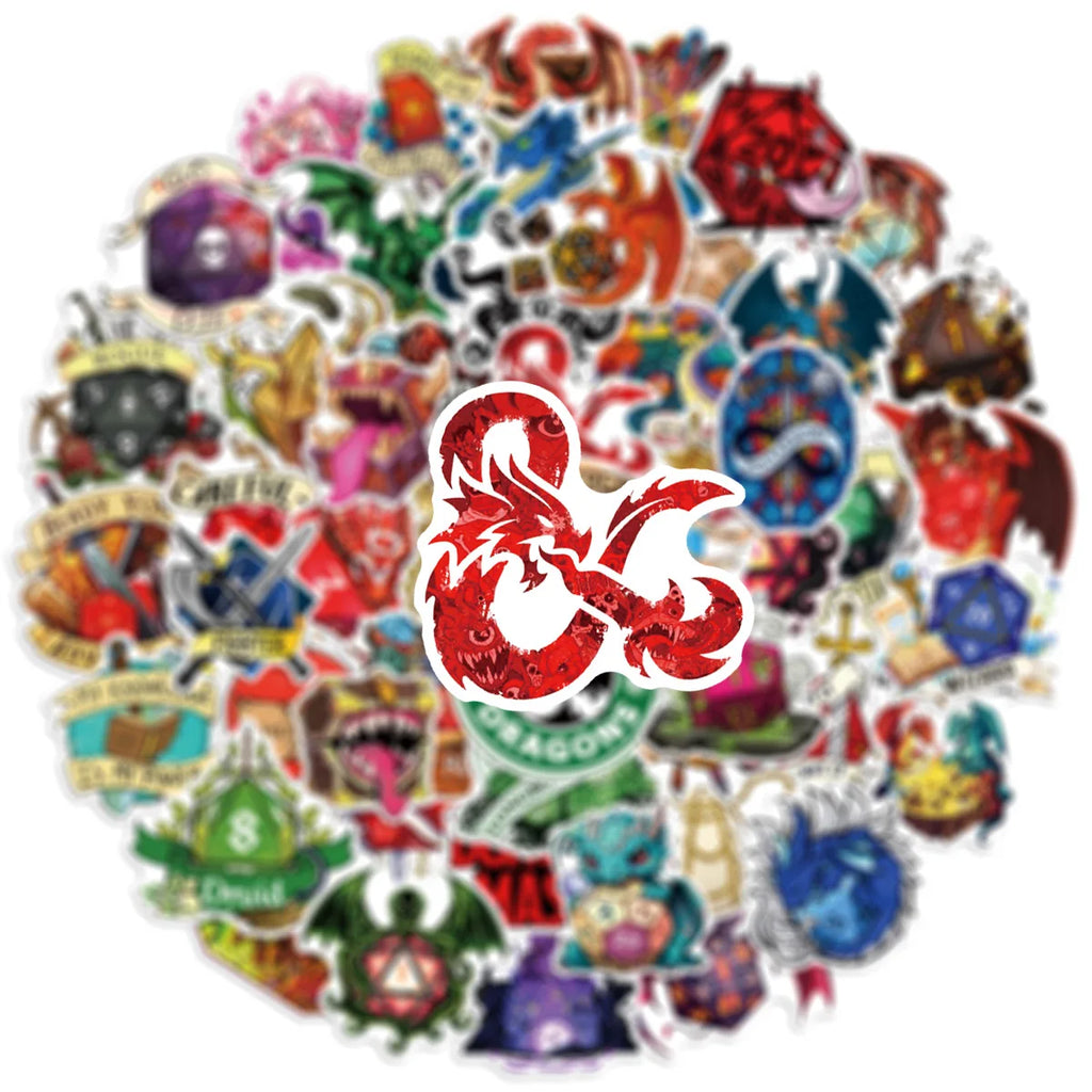 50-Pack Cartoon Dinosaur Stickers Students Luggage Water Bottles Notebooks Car Decoration Waterproof Decals