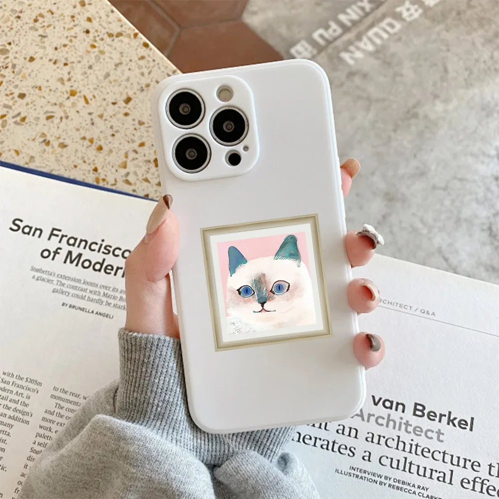50PCS Creative Picture Frame Cat Fun Stickers DIY Manual Speaker Decoration Luggage Notebook Water Cup Label Waterproof Stickers
