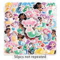 50pcs Cute Fairy Tale Mermaid Doodle Stickers for Phone Guitar Helmet Toy Notebook Stationery