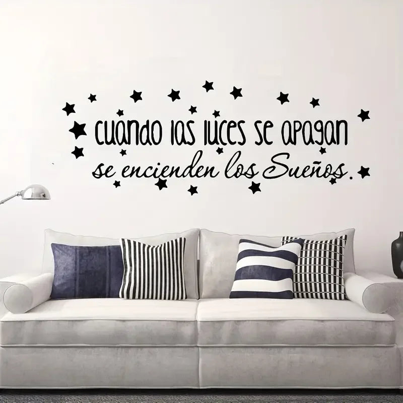 1pc Large Wall Stickers Spanish Quotes Sentences Vinyl Wall Art Decals For Room Decoration Spanish Vinyl Sticker Wallpaper Suita