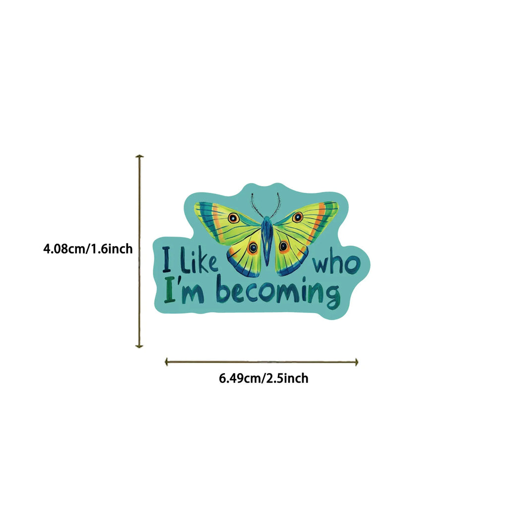 50Pcs Cartoon Fun Text Colorful Stickers Decorating Notebooks Stationery Boxes Desks Luggage And Phone Cases Plastic Stickers