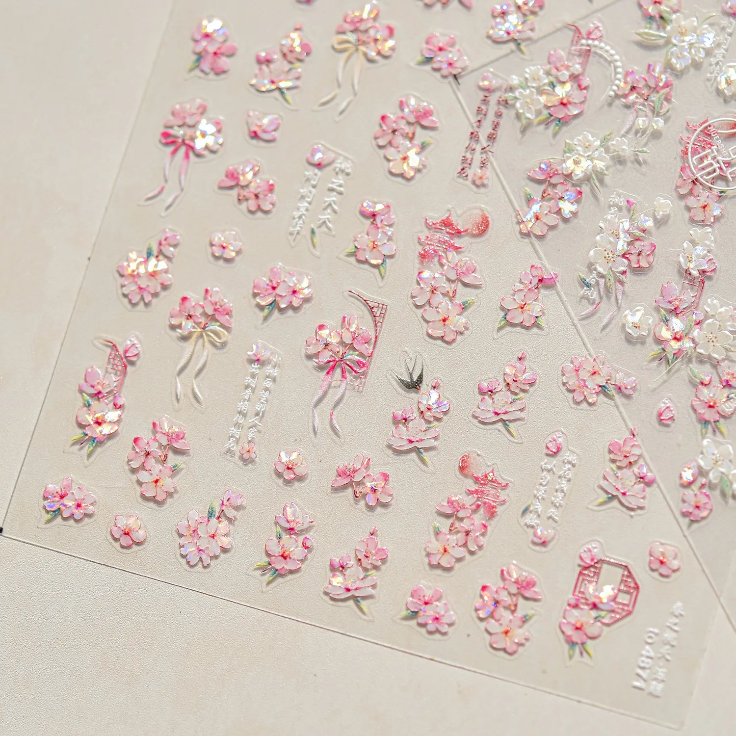 Hot Stamping Nail Stickers Exquisite Retro Watercolor Flower Nail Art 3D Decorations Stickers DIY Back Adhesive Manicure Decals