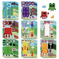 8/16/24 SHEETS Digital Building Blocks Cute Puzzle Stickers Cartoon Building Blocks Children Stationery Decor DIY Face Stickers