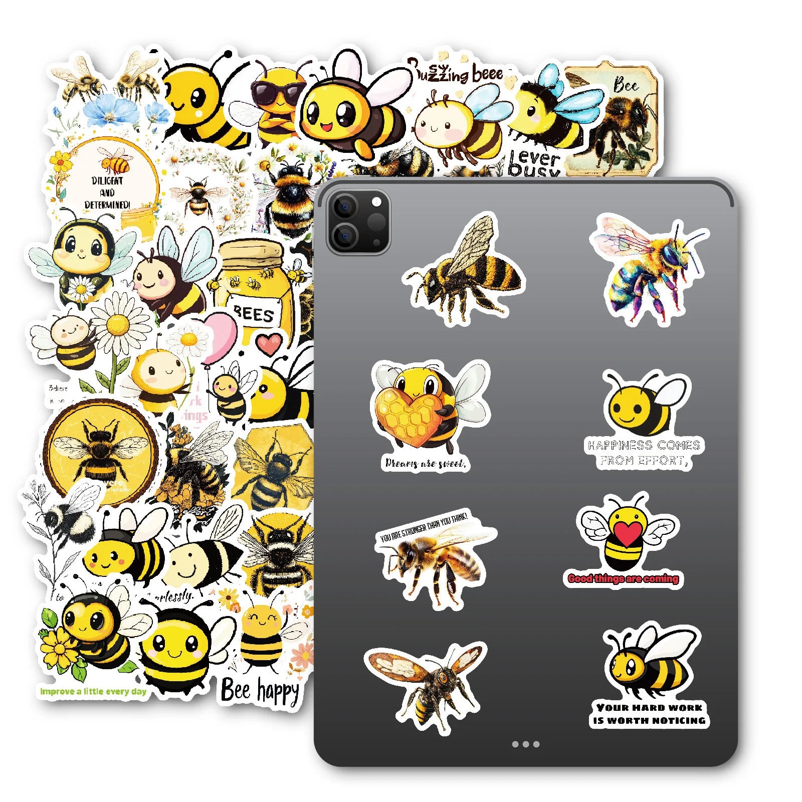 50PCS Cute Cartoon Animal Bee Graffiti Stickers&PVC Waterproof Notebook Guitar Decorative Stationery Stickers