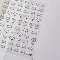 Creative Cat Expression Decoration Nails Stickers 3D White Halo Dyeing Cat Face Adhesive Nail Charms Stickers DIY Manicure Decal