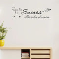 1pc Spanish "Sigue tus sueños" Inspirational Quote Wall Decal - European Style Vinyl Peel & Stick Removable Wall Art with Stars