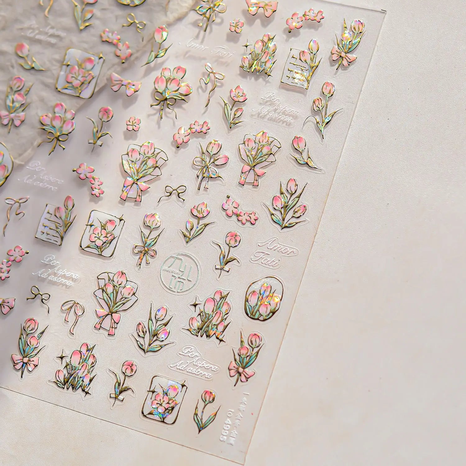 Hot Stamping Nail Stickers Exquisite Retro Watercolor Flower Nail Art 3D Decorations Stickers DIY Back Adhesive Manicure Decals
