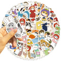 50/100PCS Cartoon Cute Headsets with Cat Graffiti Stickers Decorative Guitar Notebook Luggage DIY Stationery Stickers
