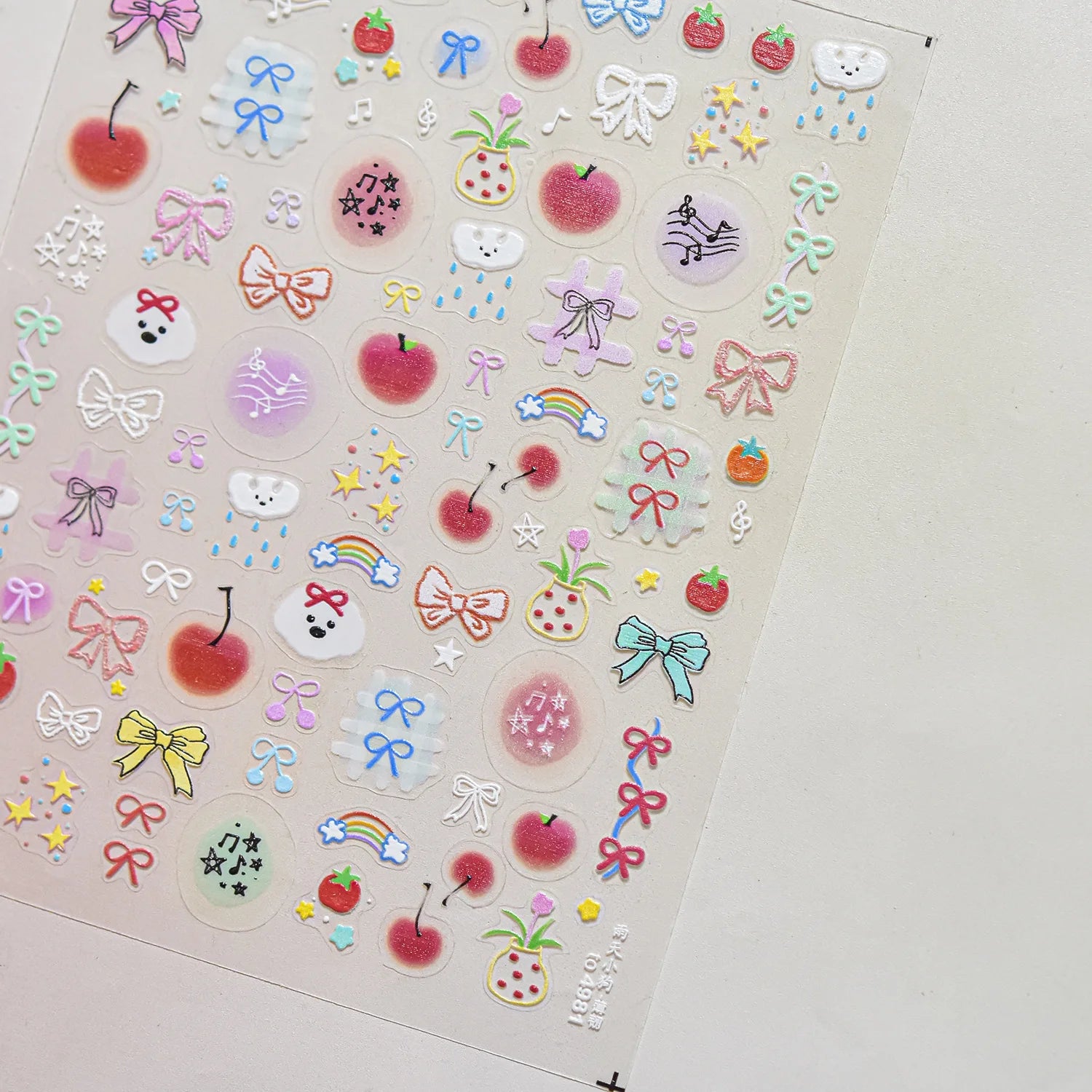 Creative Cat Expression Decoration Nails Stickers 3D White Halo Dyeing Cat Face Adhesive Nail Charms Stickers DIY Manicure Decal