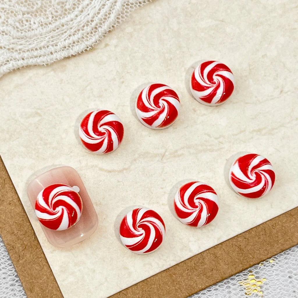 10pc Christmas Chocolate Candy Nail Charms Cute Simulation Series Food Play Cake Nails Accessories DIY Rhiestones Nails Decorati