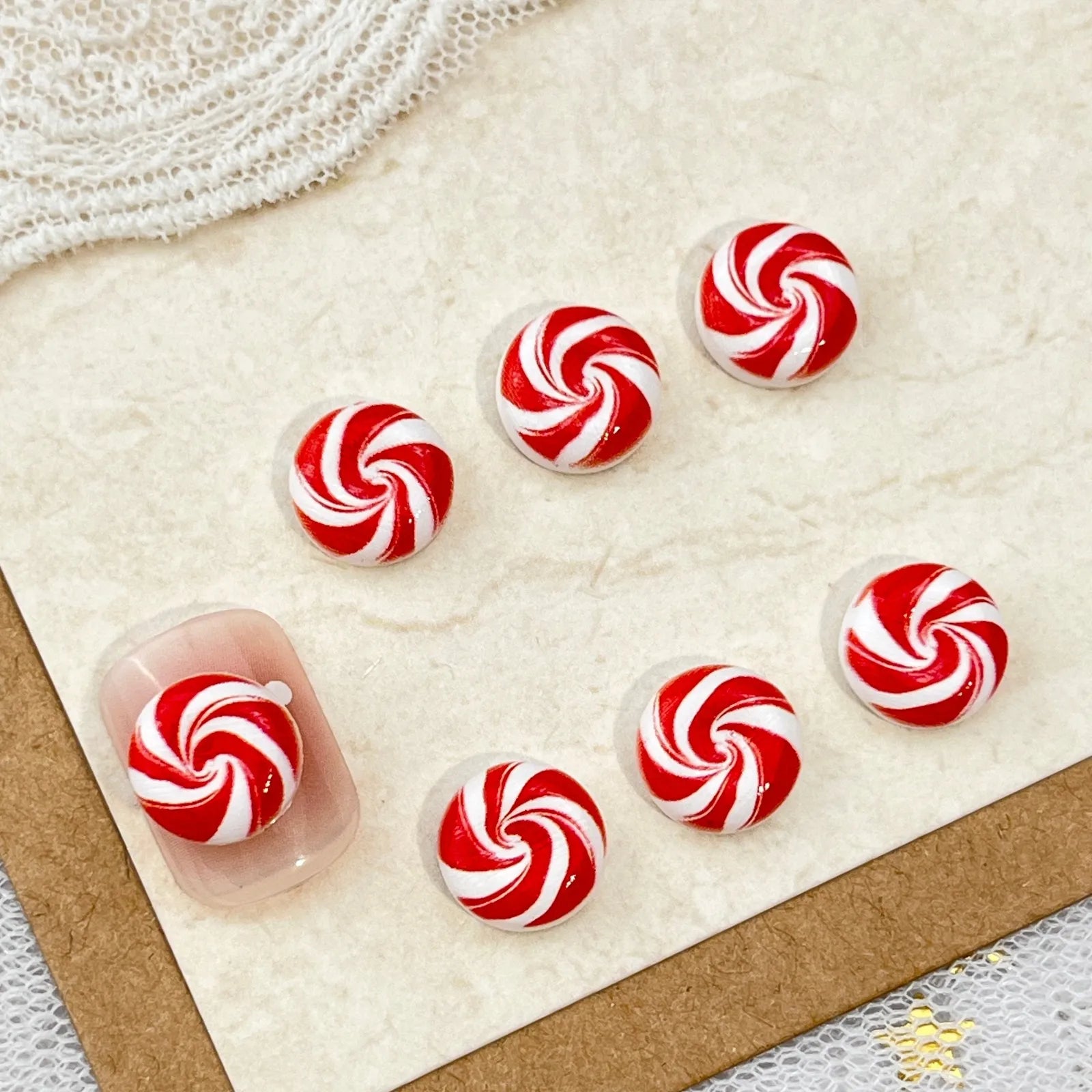 10pc Christmas Chocolate Candy Nail Charms Cute Simulation Series Food Play Cake Nails Accessories DIY Rhiestones Nails Decorati