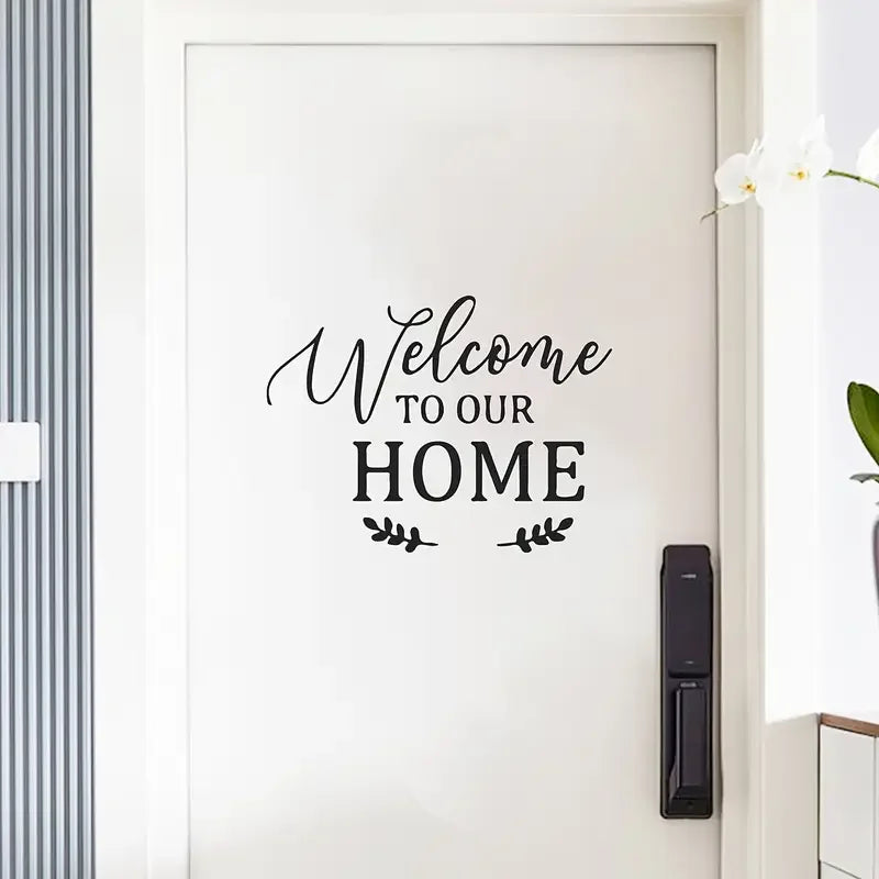 1pc of Creative 'Welcome to Our Home' English Wall Sticker, Self-Adhesive Background Decoration Wall Sticker