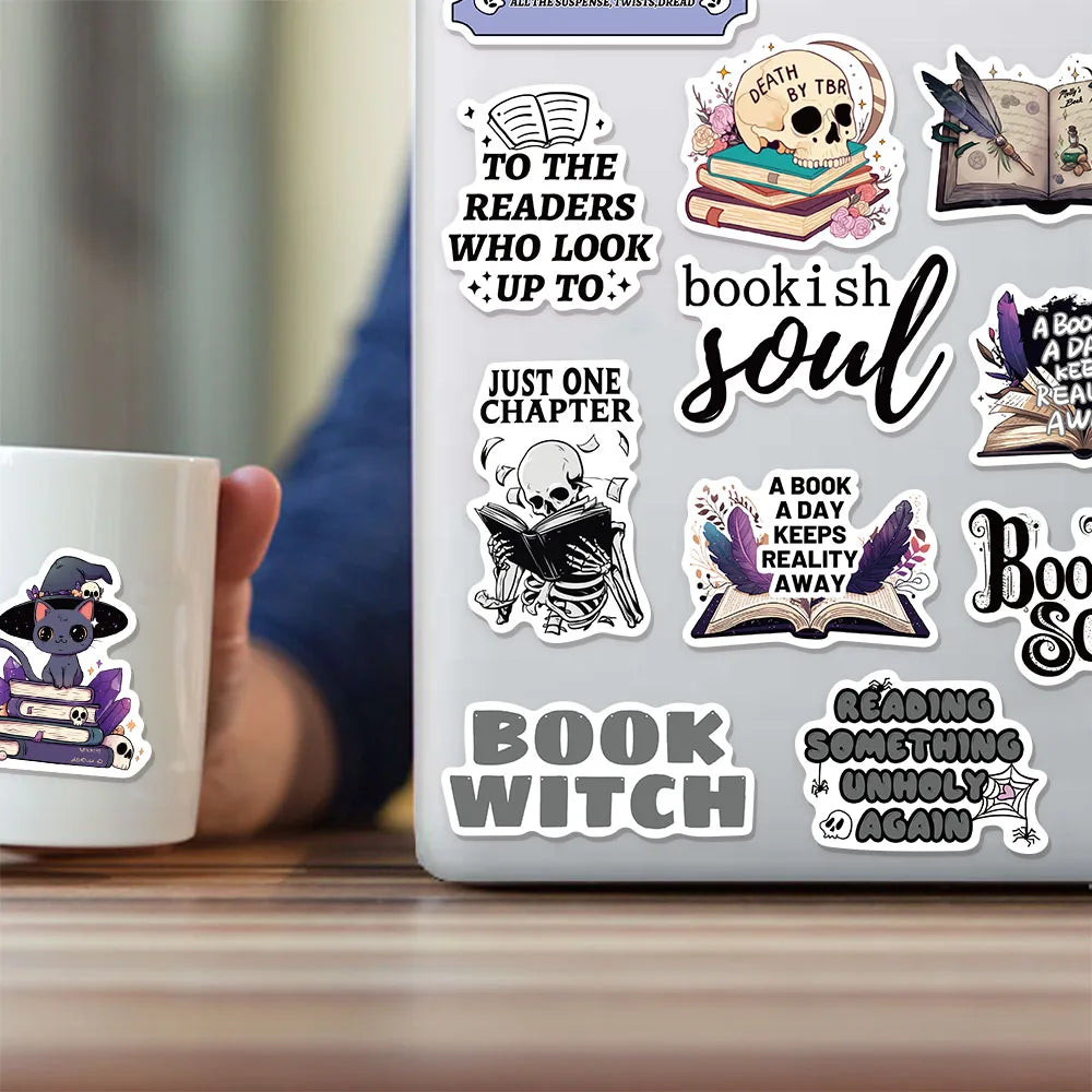 50/100PCS Witch Book Scroll Stickers Fun Graffiti DIY Manual This Label Decoration Phone Case Tablet Waterproof Stickers Toy