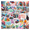 55/110PCS Cartoon Colorful Coral Reef Graffiti Sticker Car Luggage Water Cup Laptop Waterproof Notebook Sticker
