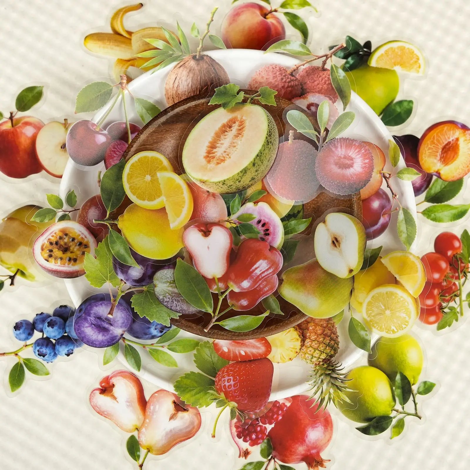 56/112PCS Various Realistic Fruit Transparent PET Stickers Stationery Decoration DIY Handmade Stationery Stickers