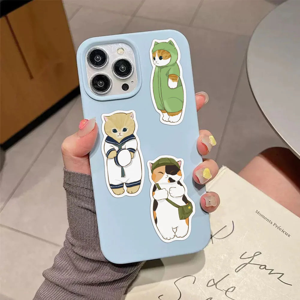 50PCS Creative Popular Clothing Headwear Cat Cute Cartoon Fun Stickers DIY Manual Account Phone Case Notebook Skateboard