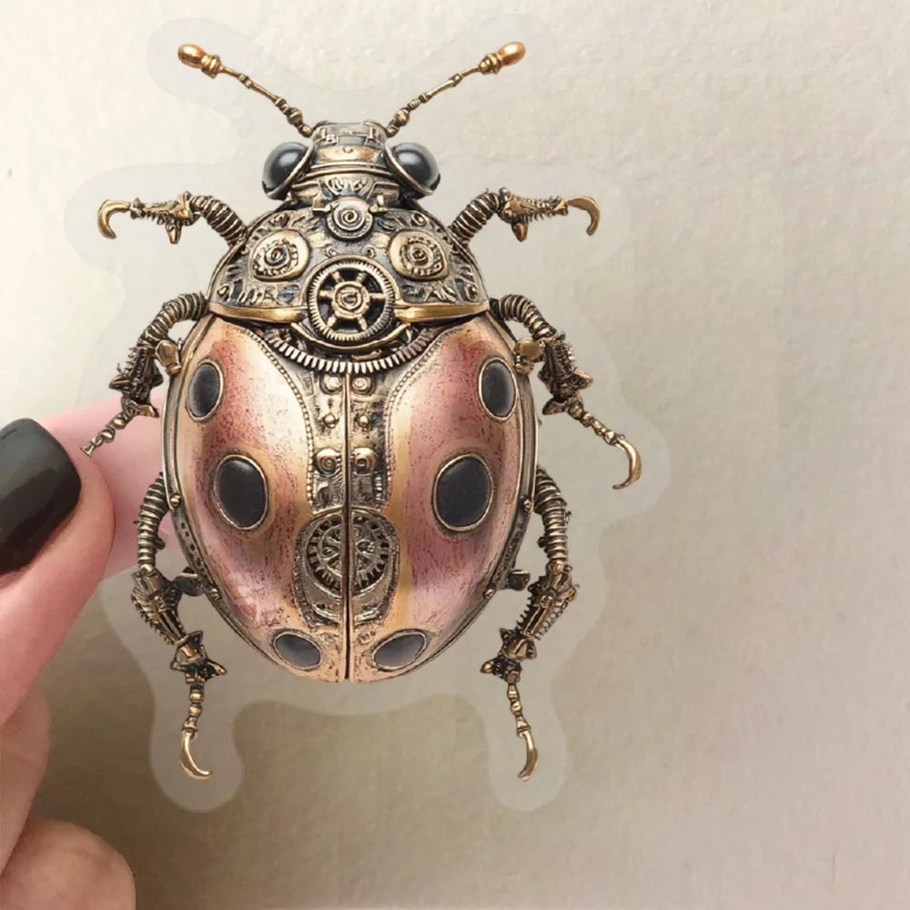 50/100Pcs Punk Style Mechanical Beetle HD Stickers Waterproof Clear PET for Guitar Notebook  Phone Laptop Helmet Decals