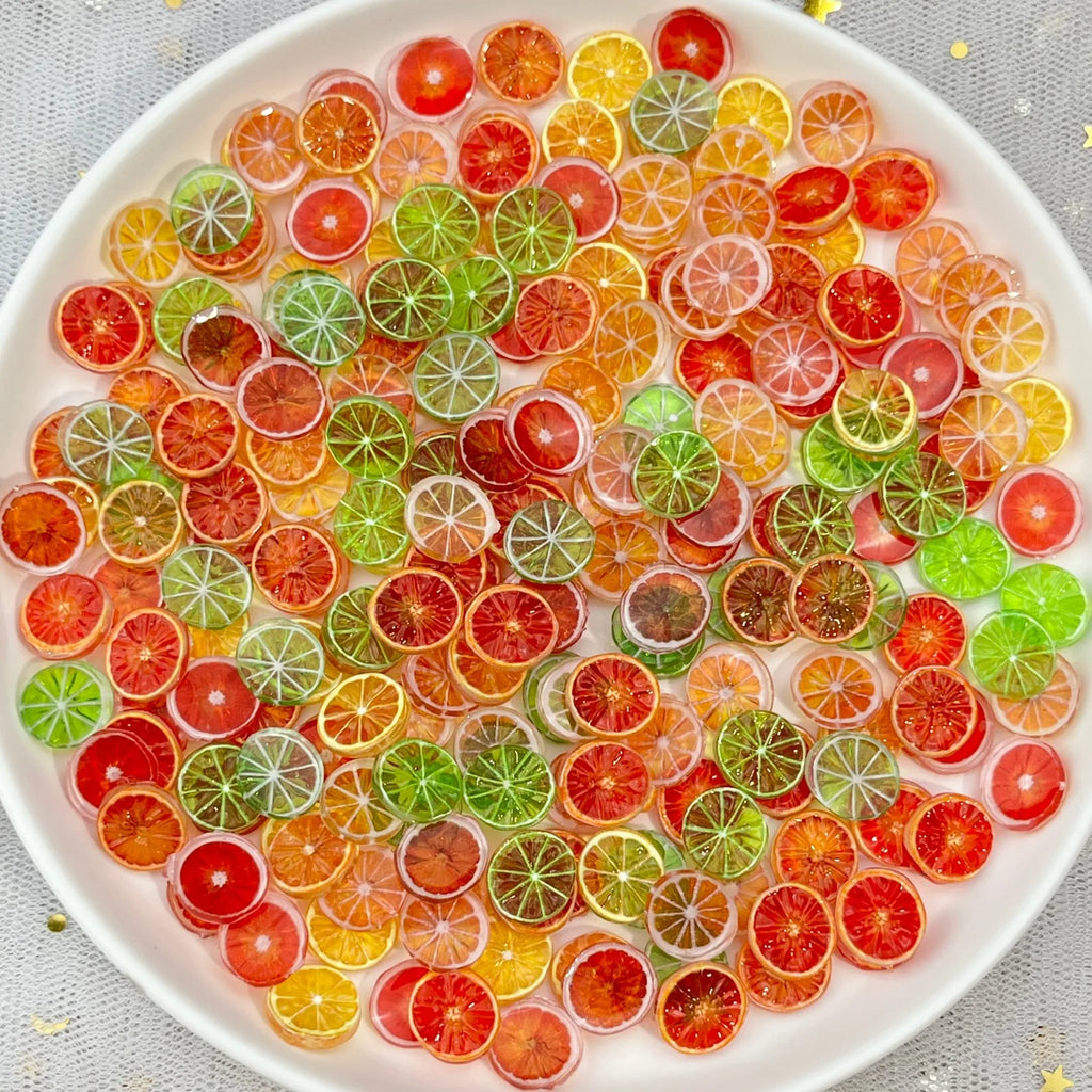 Sliced Fruits Orange Resin Nail Charms Simulated Food Toys Lemon Slices Nail Art Accessories DIY Cream Glue Manicure Decorations